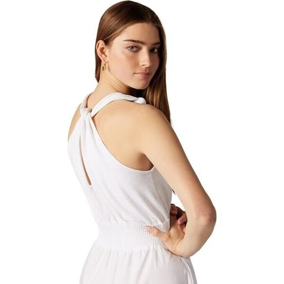 Joie Dress XL White Linen Cotton Kenzie Twist Strap Midi Summer - Picture 5 of 12